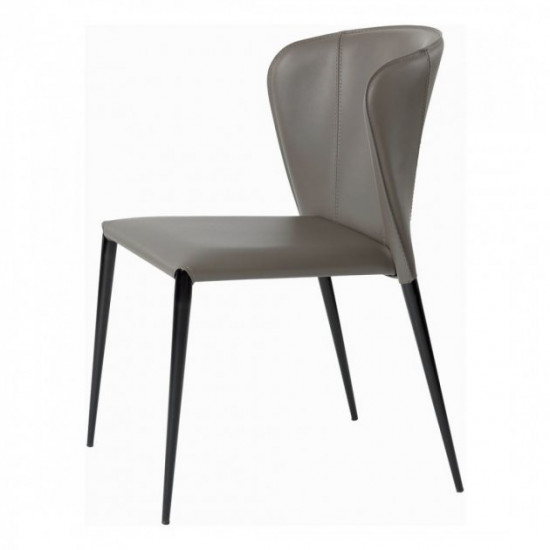 Chair for kitchen, cafe, bar, restaurant Arthur metal black/leather ash gray Concepto