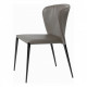 Chair for kitchen, cafe, bar, restaurant Arthur metal black/leather ash gray Concepto