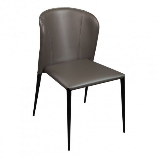 Chair for kitchen, cafe, bar, restaurant Arthur metal black/leather ash gray Concepto