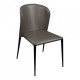 Chair for kitchen, cafe, bar, restaurant Arthur metal black/leather ash gray Concepto