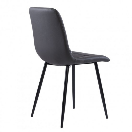 Chair for kitchen, cafe, bar, restaurant Norman black metal/leatherette graphite Concepto