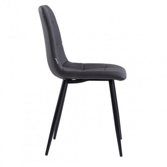 Chair for kitchen, cafe, bar, restaurant Norman black metal/leatherette graphite Concepto