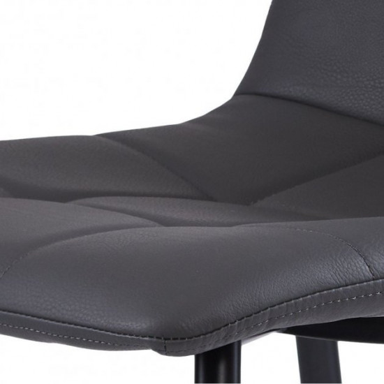 Chair for kitchen, cafe, bar, restaurant Norman black metal/leatherette graphite Concepto