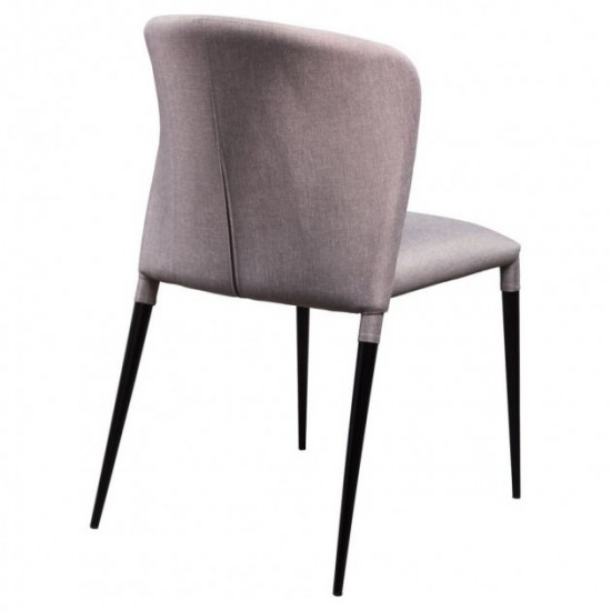 Chair for kitchen, cafe, bar, restaurant Arthur metal black/fabric light gray Concepto