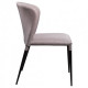 Chair for kitchen, cafe, bar, restaurant Arthur metal black/fabric light gray Concepto