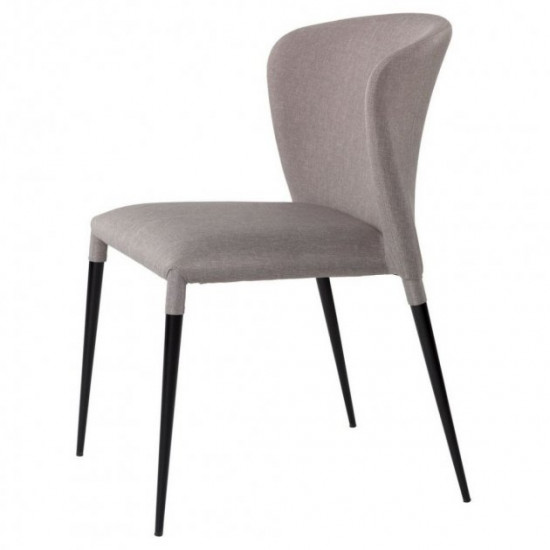 Chair for kitchen, cafe, bar, restaurant Arthur metal black/fabric light gray Concepto