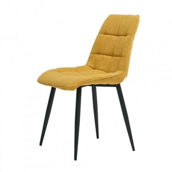 Chair for kitchen, cafe, bar, restaurant Glen metal black/fabric lemon yellow Concepto