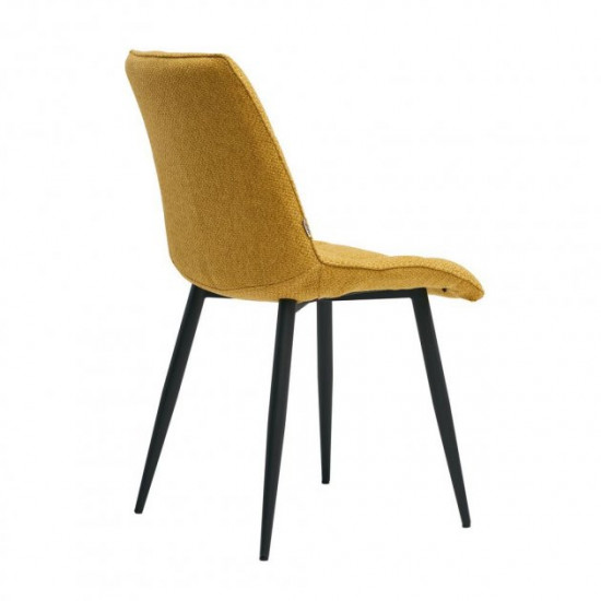 Chair for kitchen, cafe, bar, restaurant Glen metal black/fabric lemon yellow Concepto