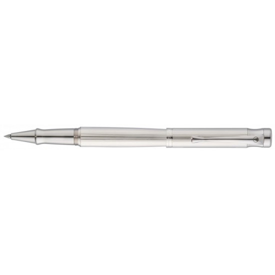 Rollerball pen Waldmann Tango silver with linear texture (W0005)