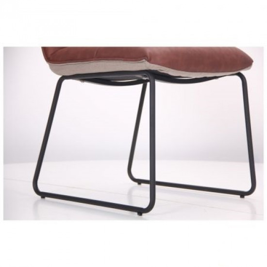 Chair for kitchen, living room, cafe, bar Alphabet J black/dark amber AMF