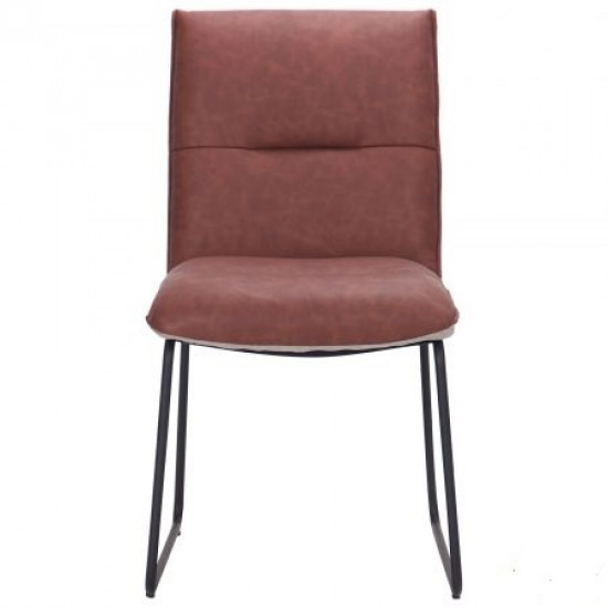 Chair for kitchen, living room, cafe, bar Alphabet J black/dark amber AMF