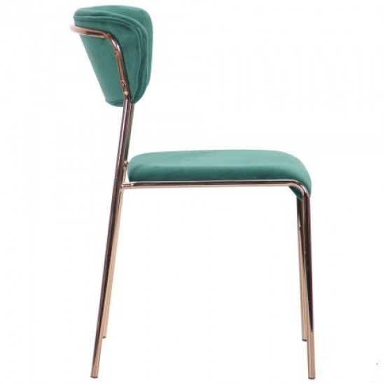 Chair for kitchen, living room, cafe, bar Alphabet A gold/dark green AMF