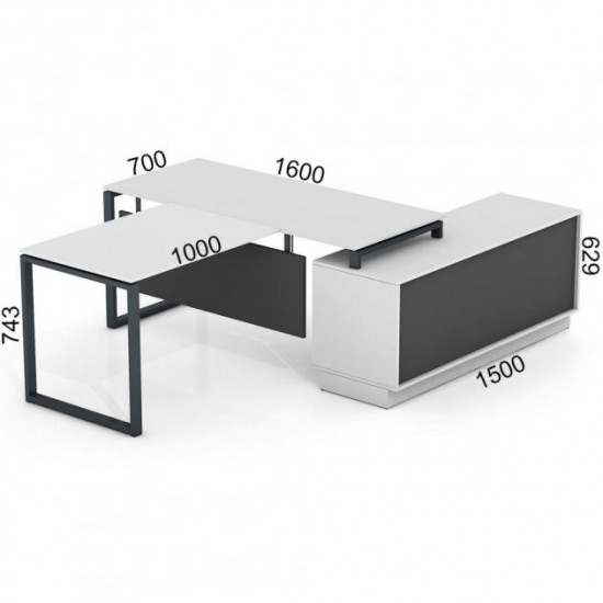 Executive office desk with attachment Salita Promo 18 mm (WGQ10-18)