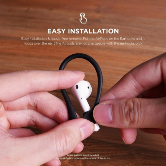  Держатель Elago Earhook для AirPods Black (EAP-HOOKS-BK)