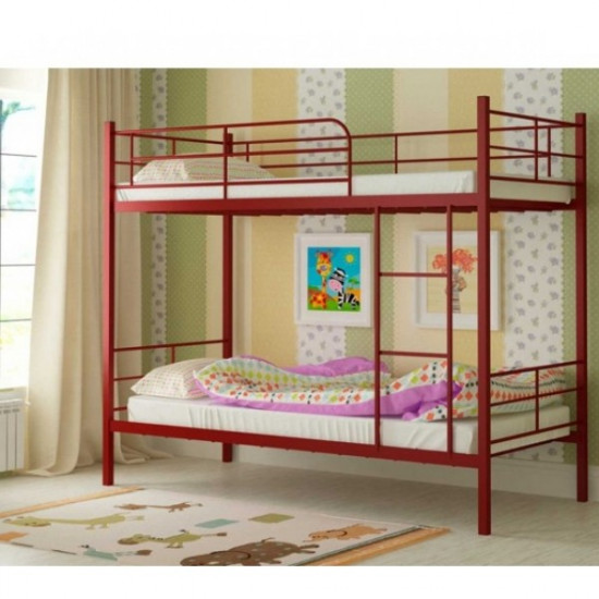 Metal bunk bed Elma 80x190 cm, red