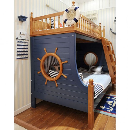 Original bunk triple bed Kaito color blue