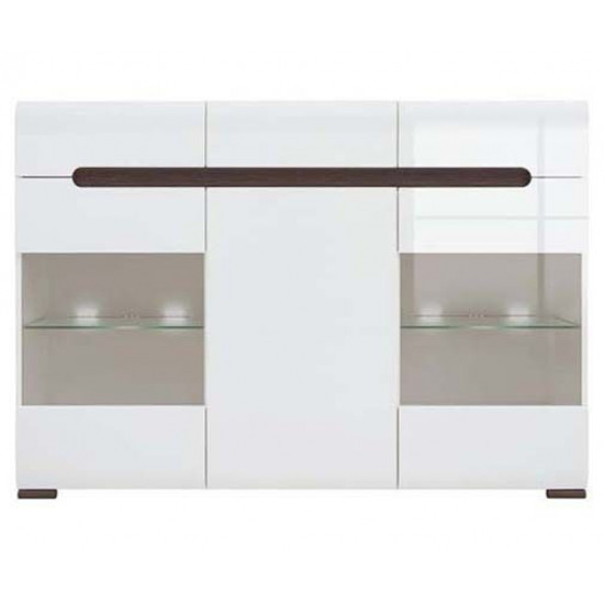 Display cabinet BRV Azteca KOM_2W/1D/3S/10/15 white/white gloss (011)