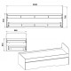 Bed-80+70 with pull-out bed Kompanit (80x200/70x190) Ecco walnut