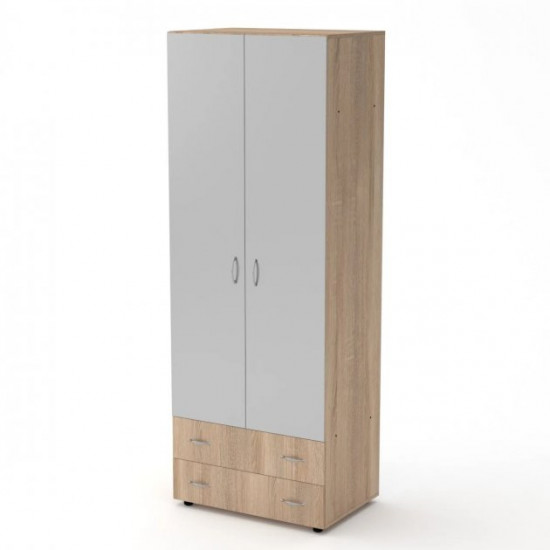 Wardrobe-5 for clothes with mirror Companit Oak Sonoma