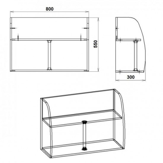 Corner wall shelf P-11 Companit Wenge