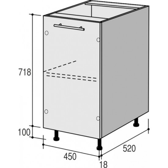 Lower module RoKo Runa 82 x 52 x 45 cm Cream (20200028743)