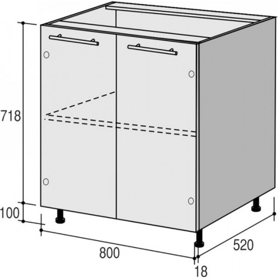 Bottom module RoKo Rune 82 x 52 x 80 cm Polar Oak (20200028638)