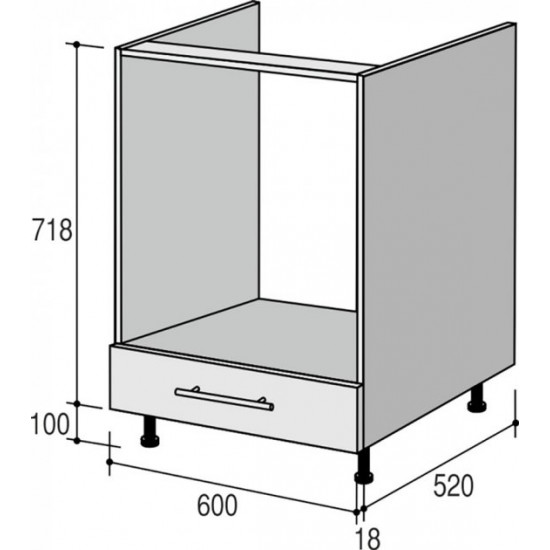 Bottom module for oven RoKo Runa 82 x 52 x 60 cm Macchiato (20200028773)