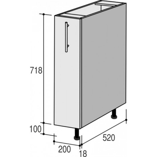 Bottom module for cargo RoKo Runa 82 x 52 x 20 cm Cream (20200028765)