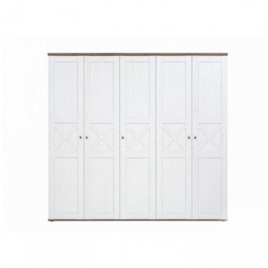 Five-door swing wardrobe SZF5D for the bedroom made of chipboard Tina Gerbor