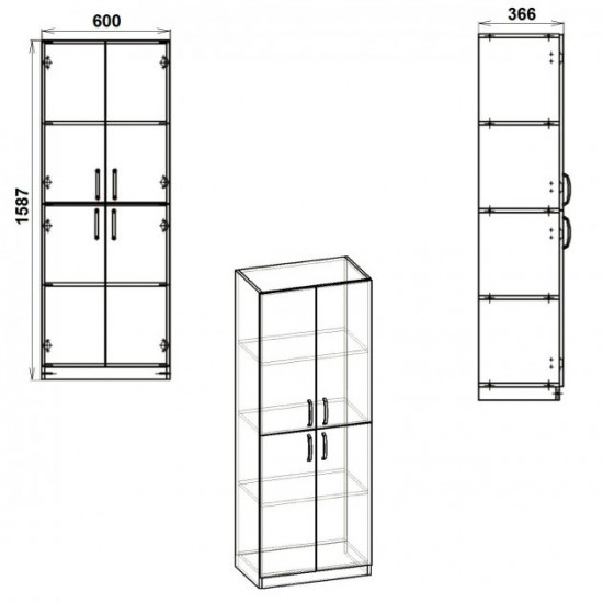 Bookcase Companit KSh-12 apple tree