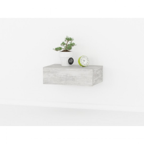 Wall-mounted bedside table Forte Ellen 462x146x304 Concrete