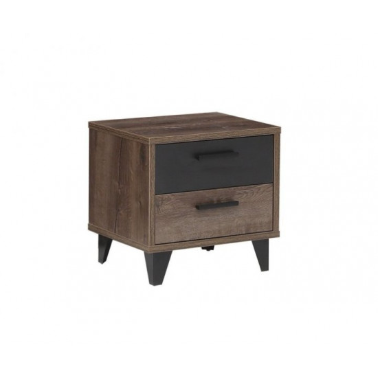 Bedside table FORTE BAVENO BVNK021 dark oak / black oak