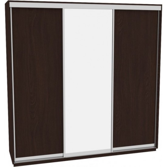 Sliding wardrobe HOUSE B246 Wenge chipboard+Mirror 240x60x240