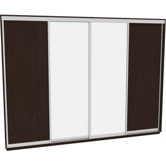 Sliding wardrobe HOUSE B386 Wenge chipboard+Mirror 380x60x240