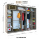 Sliding wardrobe HOUSE B336 Wenge chipboard+Mirror 330x60x240