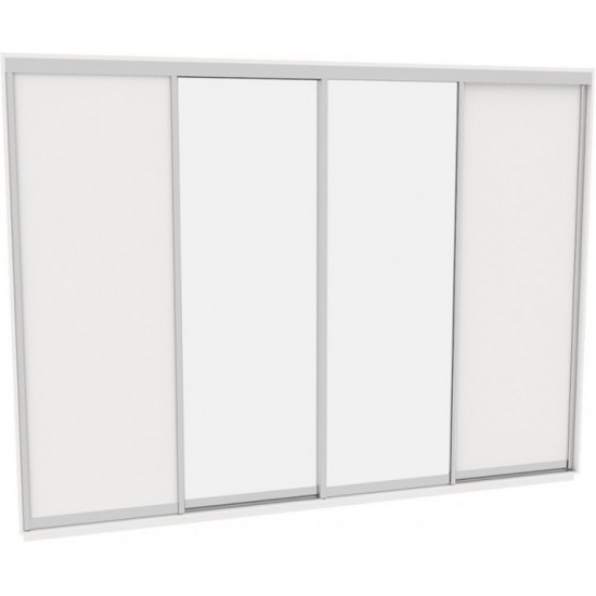 Sliding wardrobe HOUSE B406 White chipboard+Mirror 400x60x220