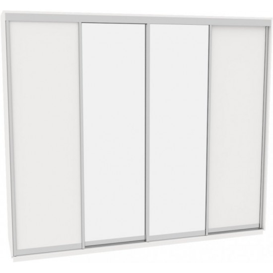 Sliding wardrobe HOUSE B316 White chipboard+Mirror 310x60x220