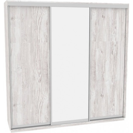 Sliding wardrobe HOUSE B266 Alaska Chipboard+Mirror 260x60x220