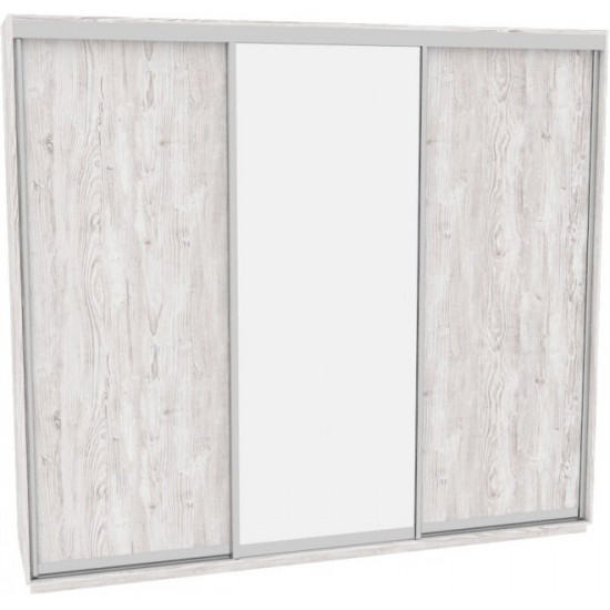 Sliding wardrobe HOUSE B276 Alaska Chipboard+Mirror 270x60x220