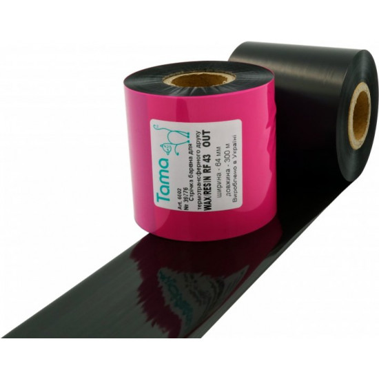 Ribbon Tama WAX/Resin RF43 64 mm x 300 m Out (6502)