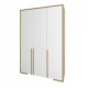 Hinged wardrobe in the bedroom, in the hallway made of chipboard Francesca 3D Sokme oak Wotan/white