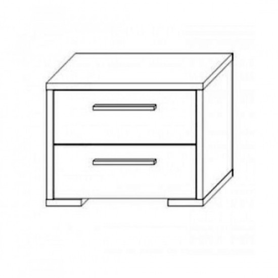 Bedside table for the bedroom made of chipboard Francesca Socme Wotan oak/white