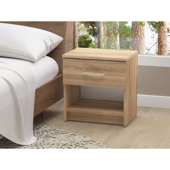 Bedside table, bedroom table, Bonittopurple, Sonoma Oak T0001D