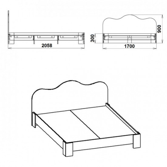 Bed 170 MDF Companit oak sonoma