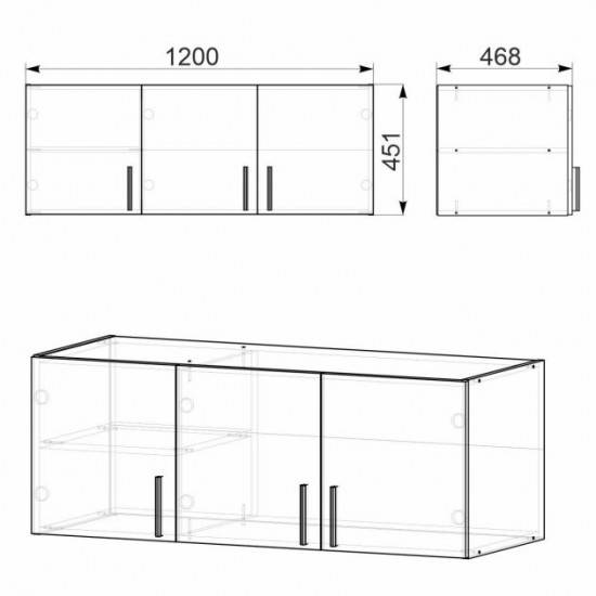 Cabinet Companit Mezzanine-4 (under cabinet-15) Sonoma Oak (120x46.8x45.1 cm)