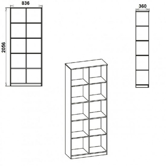 Шафа книжкова KOMPANIT КШ-2 Яблуня