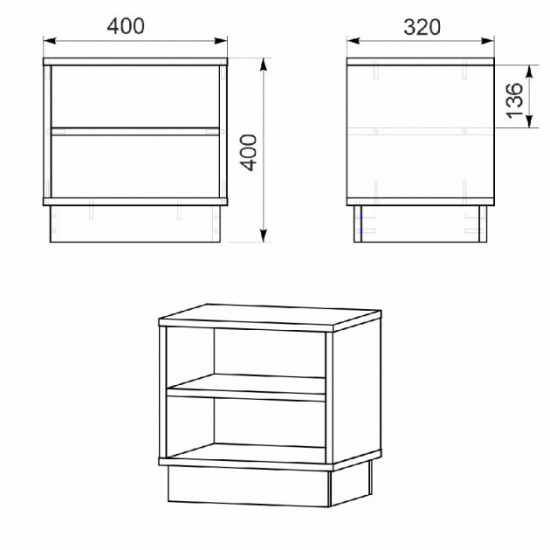 Bedside table KOMPANIT PKT-7 Oak