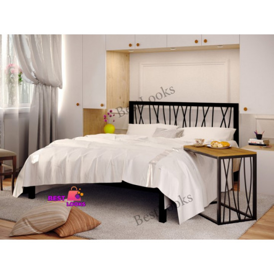 Metal double bed 160x200 Metakam Bergamo-1 Matt black