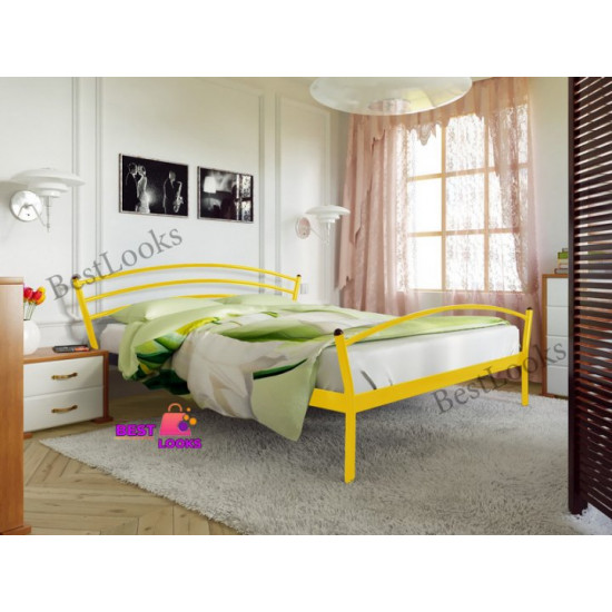 Metal one-and-a-half bed 140x200 Metakam Marco-2 Yellow