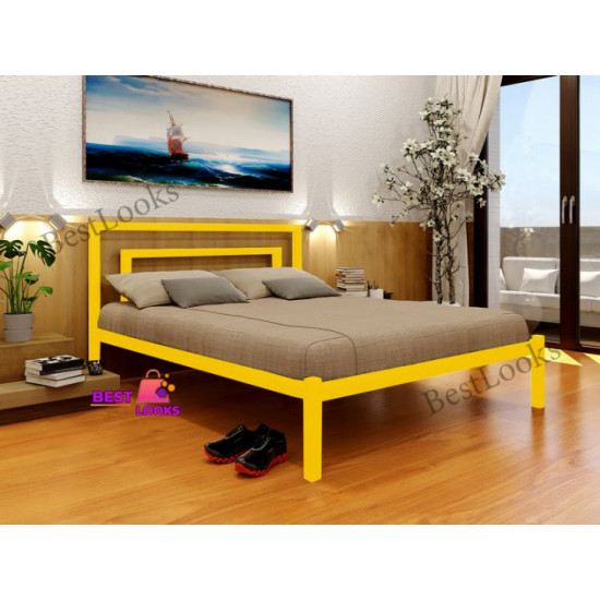 Metal one-and-a-half bed 140x190 Metakam Brio-1 Yellow